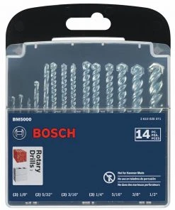 Bosch BM5000 14-Piece Fast Spiral Rotary Masonry Bit Set -Bosch Sales Shop bshnbm5000 b