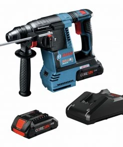 Bosch GBH18V-26K25 Bulldog 18V Brushless Lithium-Ion 1 In. Cordless SDS-plus Rotary Hammer Kit With 2 Batteries (4 Ah)