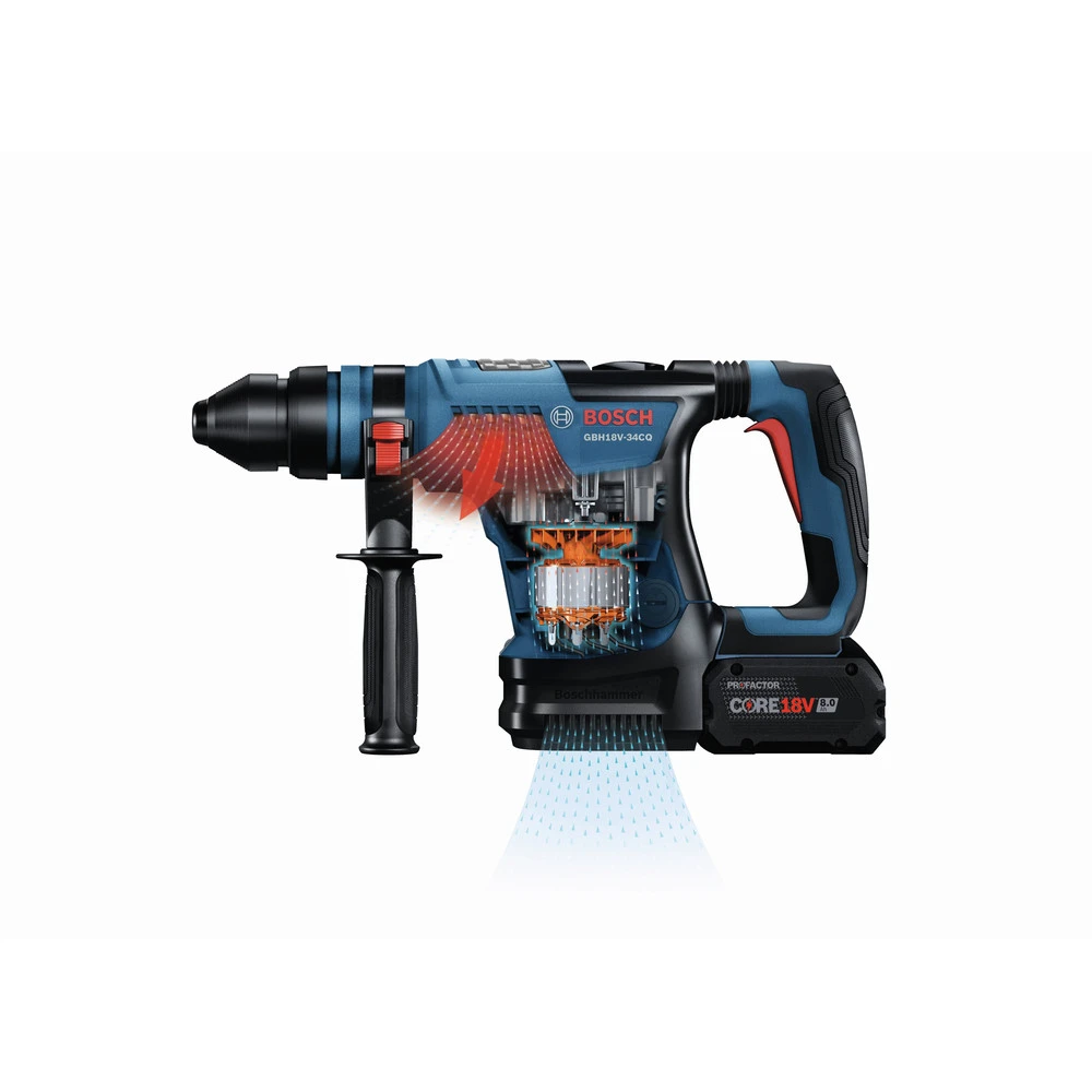 Bosch GBH18V-34CQN PROFACTOR 18V Cordless SDS-plus 1-1/4 In. Rotary Hammer With BiTurbo Brushless Technology (Tool Only) 5 Bosch GBH18V-34CQN PROFACTOR 18V Cordless SDS-plus 1-1/4 In. Rotary Hammer With BiTurbo Brushless Technology (Tool Only) - Image 5