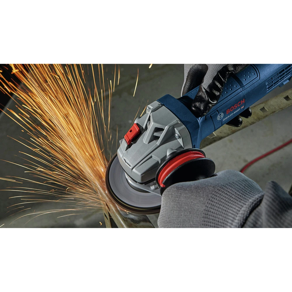 Bosch GWS10-450P 120V 10 Amp Compact 4-1/2 In. Corded Ergonomic Angle Grinder With Paddle Switch 5 Bosch GWS10-450P 120V 10 Amp Compact 4-1/2 In. Corded Ergonomic Angle Grinder With Paddle Switch - Image 5