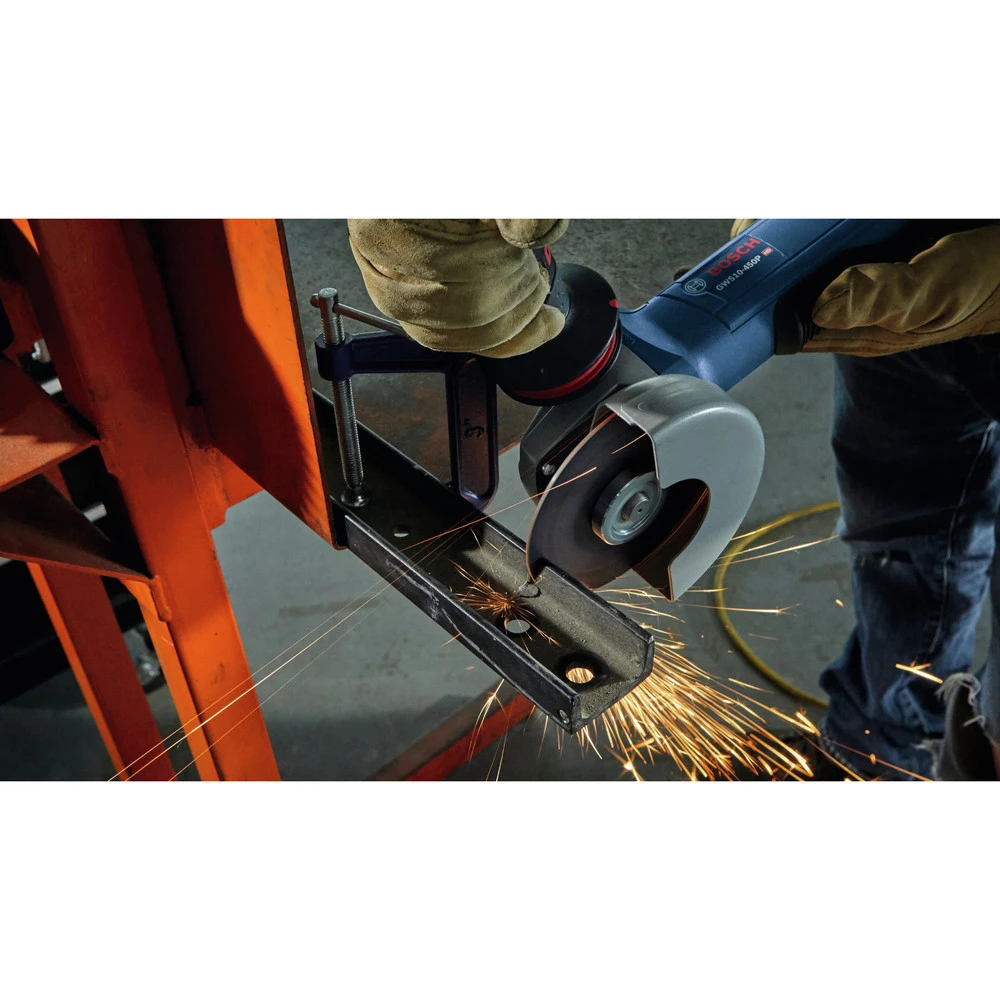 Bosch GWS10-450P 120V 10 Amp Compact 4-1/2 In. Corded Ergonomic Angle Grinder With Paddle Switch 6 Bosch GWS10-450P 120V 10 Amp Compact 4-1/2 In. Corded Ergonomic Angle Grinder With Paddle Switch - Image 6