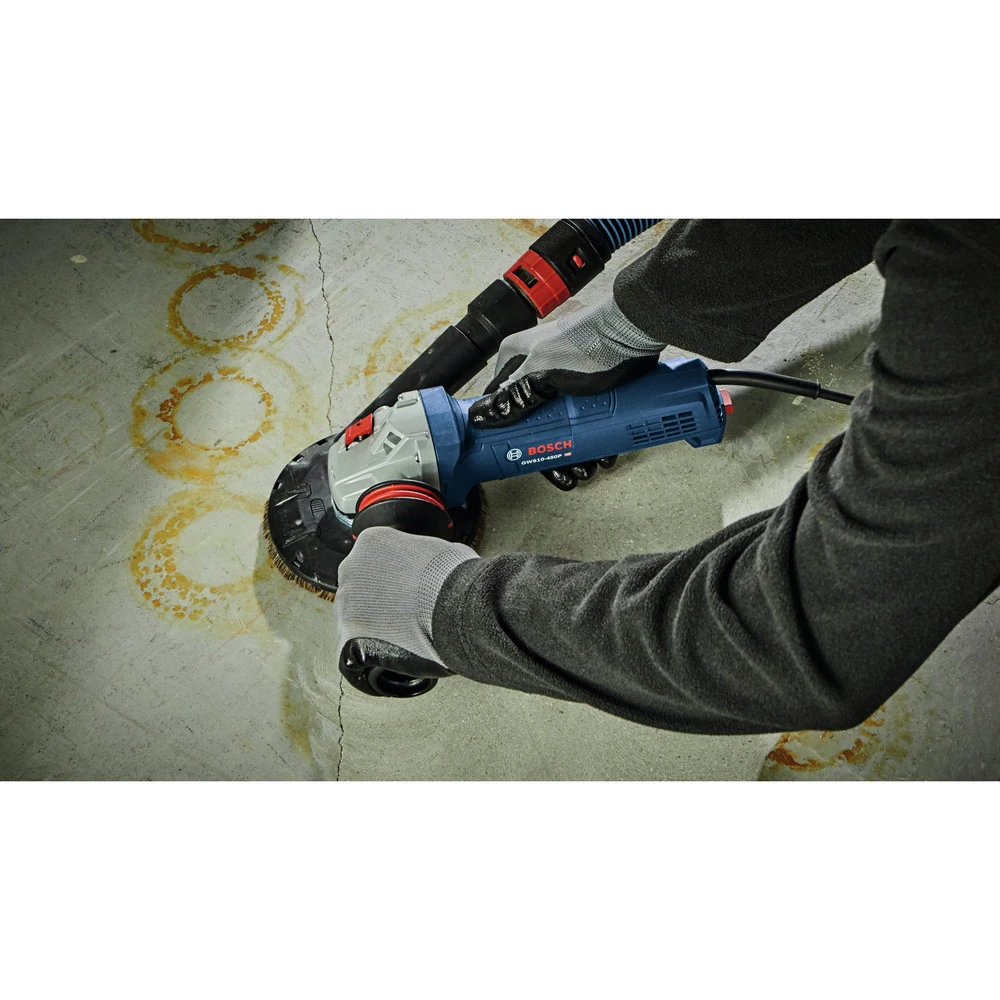 Bosch GWS10-450P 120V 10 Amp Compact 4-1/2 In. Corded Ergonomic Angle Grinder With Paddle Switch 8 Bosch GWS10-450P 120V 10 Amp Compact 4-1/2 In. Corded Ergonomic Angle Grinder With Paddle Switch - Image 8