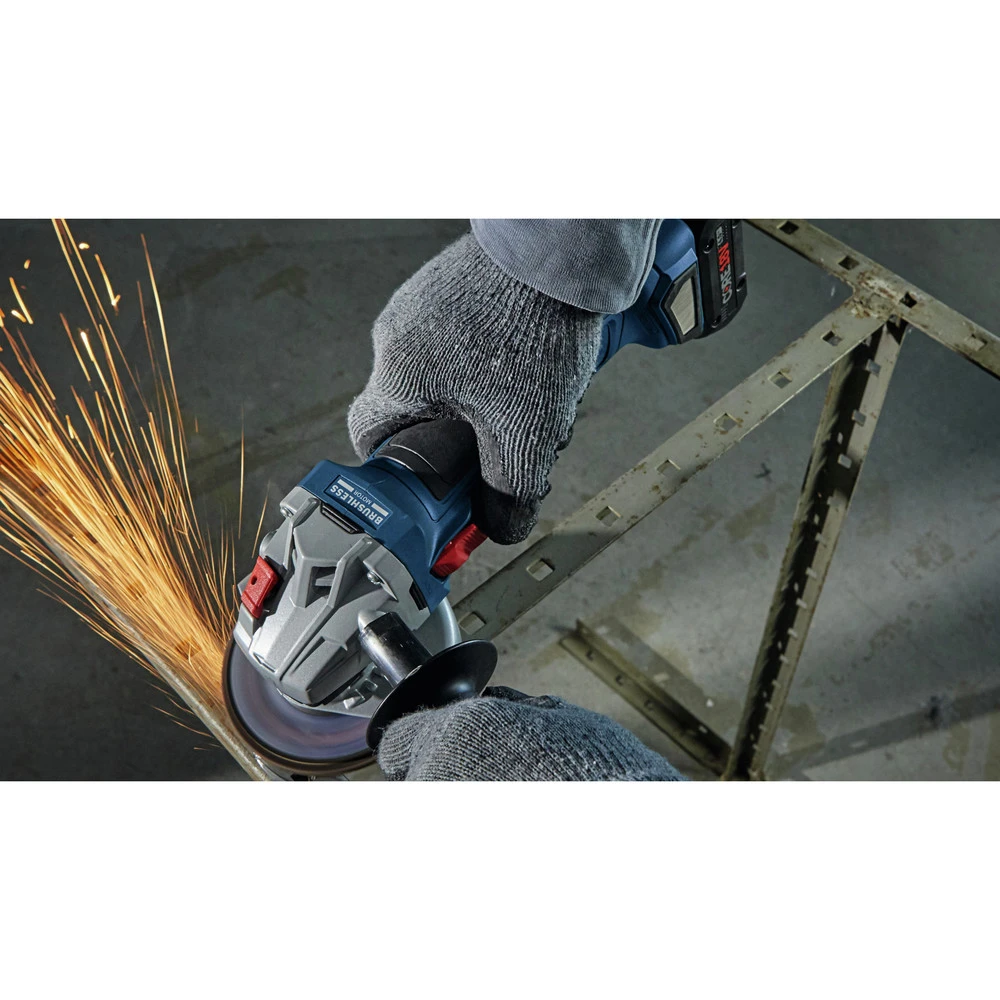 Bosch GWS18V-8B15 18V EC Brushless Lithium-Ion 4-1/2 In. Cordless Connected Angle Grinder Kit With No Lock-On Paddle Switch (4 Ah) 6 Bosch GWS18V-8B15 18V EC Brushless Lithium-Ion 4-1/2 In. Cordless Connected Angle Grinder Kit With No Lock-On Paddle Switch (4 Ah) - Image 6