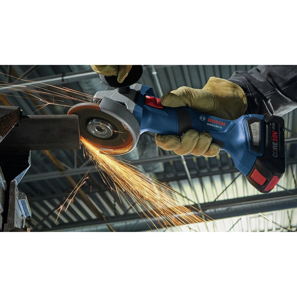 Bosch GWS18V-8B15 18V EC Brushless Lithium-Ion 4-1/2 In. Cordless Connected Angle Grinder Kit With No Lock-On Paddle Switch (4 Ah) 7 Bosch GWS18V-8B15 18V EC Brushless Lithium-Ion 4-1/2 In. Cordless Connected Angle Grinder Kit With No Lock-On Paddle Switch (4 Ah) - Image 7