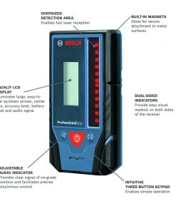 Bosch LR10 9V 800 Ft. Cordless Rotary Laser Receiver -Bosch Sales Shop bshnlr10 g