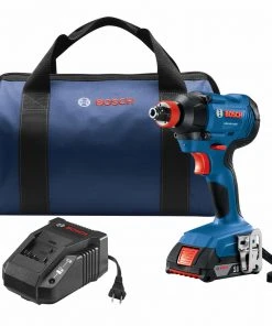Factory Reconditioned Bosch GDX18V-1600B12-RT 18V Freak Lithium-Ion 1/4 In. And 1/2 In. Cordless Two-In-One Bit/Socket Impact Driver Kit (2 Ah)