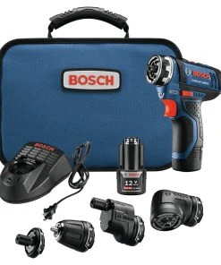 Factory Reconditioned Bosch GSR12V-140FCB22-RT 12V Lithium-Ion Max FlexiClick 5-In-1 1/4 In. Cordless Drill Driver System Kit (2 Ah)