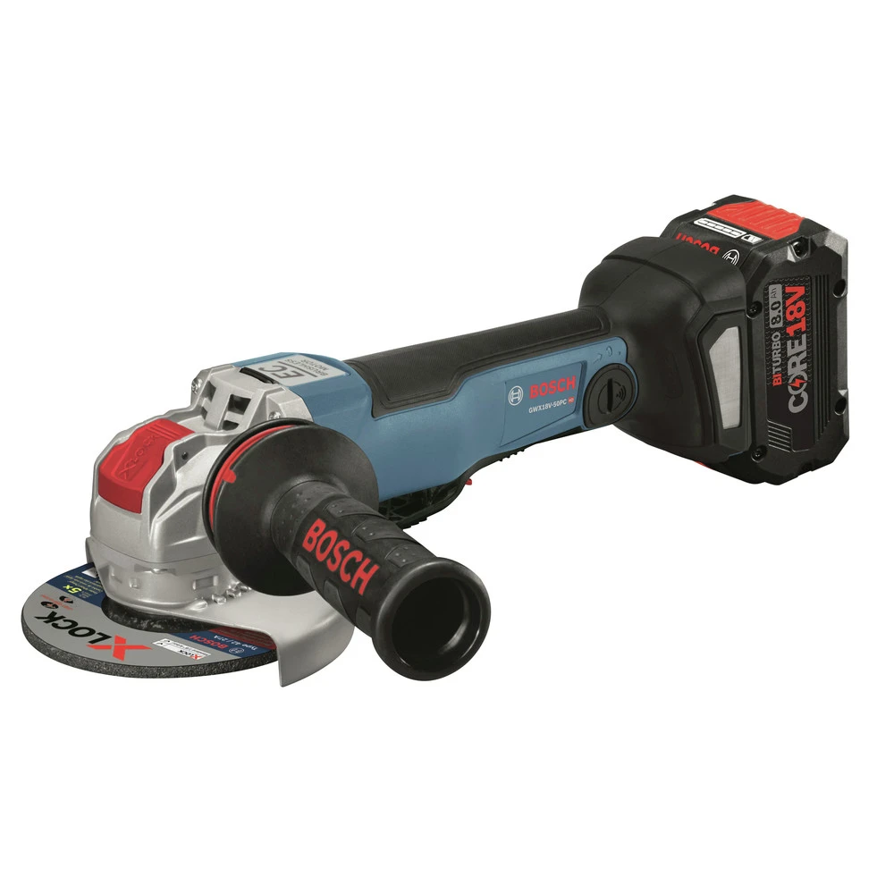 Factory Reconditioned Bosch GWX18V-50PCB14-RT 18V X-LOCK Brushless Lithium-Ion 4-1/2 - 5 In. Cordless Angle Grinder Kit (8 Ah) 2 Factory Reconditioned Bosch GWX18V-50PCB14-RT 18V X-LOCK Brushless Lithium-Ion 4-1/2 - 5 In. Cordless Angle Grinder Kit (8 Ah) - Image 2