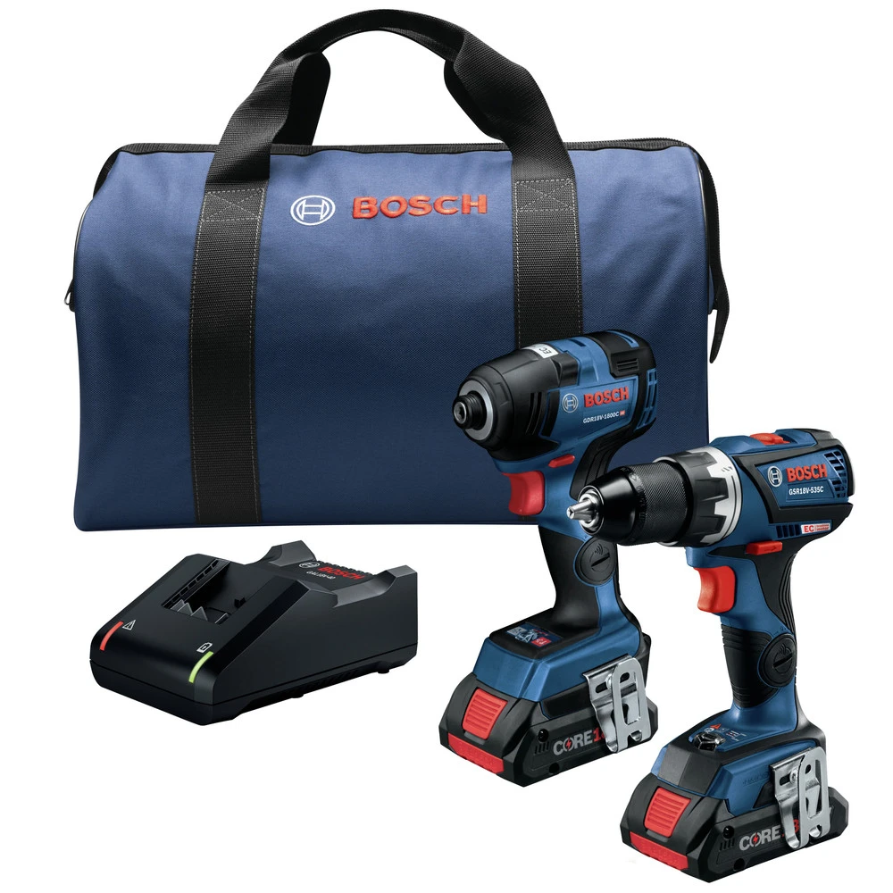 Factory Reconditioned Bosch GXL18V-238B25-RT 18V Compact Tough Connected-Ready EC Brushless Lithium-Ion 1/2 In. Cordless Drill Driver / 1/4 In. Hex Impact Driver Combo Kit With 2 Batteries (4 Ah) 1 Factory Reconditioned Bosch GXL18V-238B25-RT 18V Compact Tough Connected-Ready EC Brushless Lithium-Ion 1/2 In. Cordless Drill Driver / 1/4 In. Hex Impact Driver Combo Kit With 2 Batteries (4 Ah)