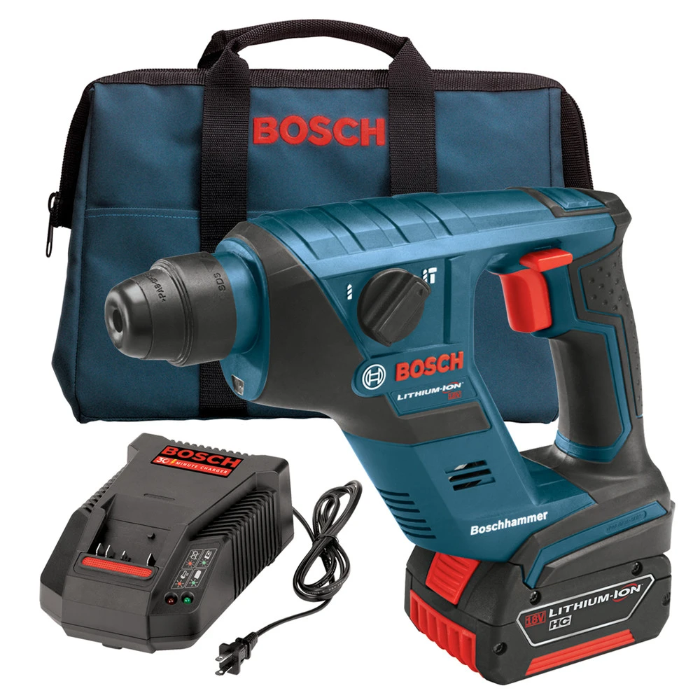 Factory Reconditioned Bosch RHS181K-RT 18V Cordless Lithium-Ion Compact SDS-Plus Rotary Hammer Kit 1 Factory Reconditioned Bosch RHS181K-RT 18V Cordless Lithium-Ion Compact SDS-Plus Rotary Hammer Kit